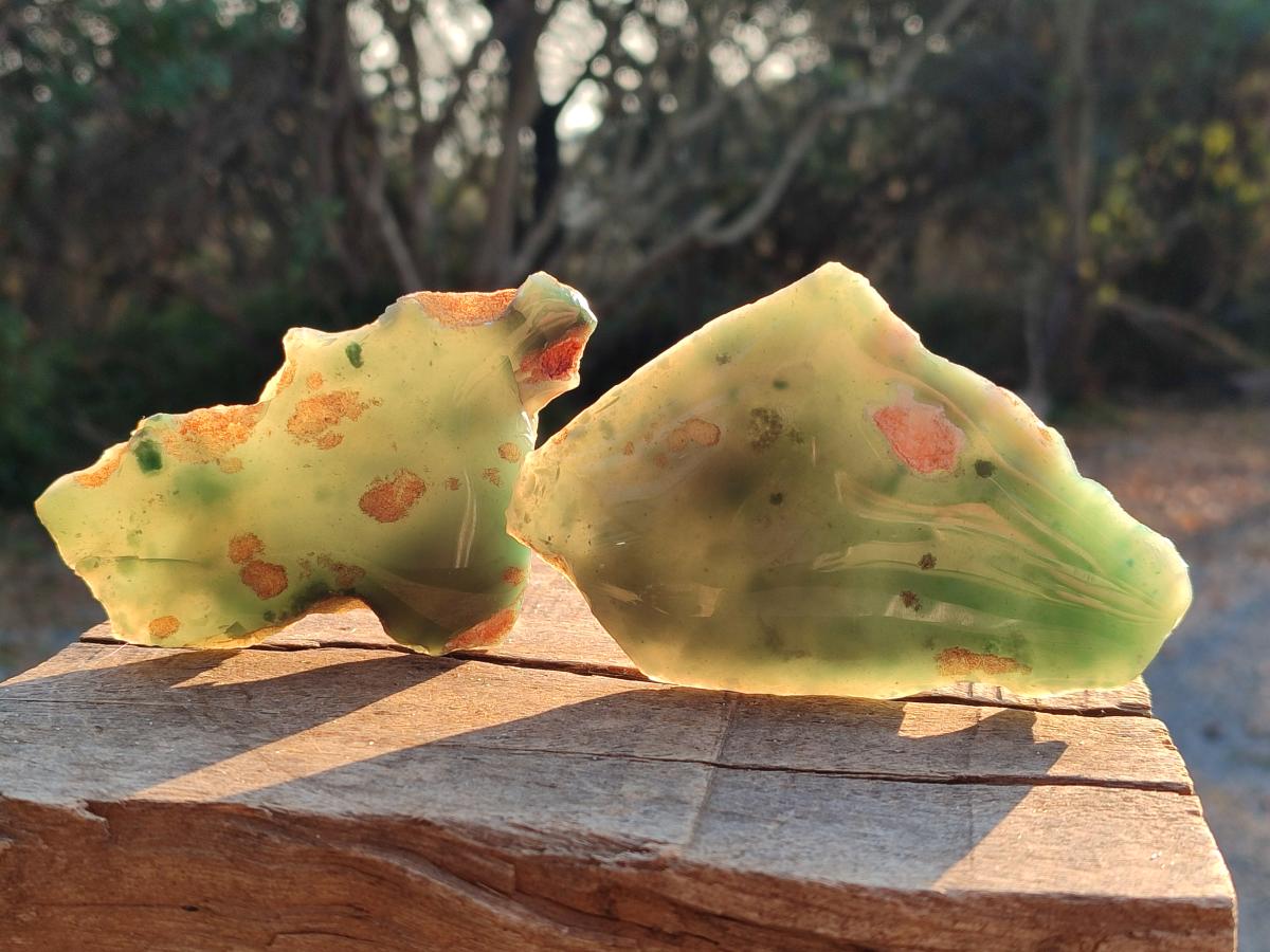 Polished on One Side Mtorolite Chrysoprase Slices x 12 From Mutorashanga, Zimbabwe - Toprock Gemstones and Minerals 