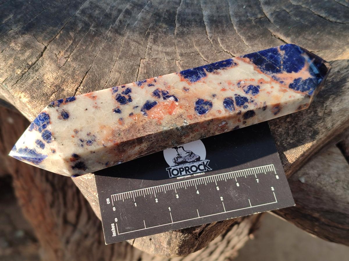Polished Double Terminated Sodalite Crystals x 6 From Kunene River, Namibia - Toprock Gemstones and Minerals 