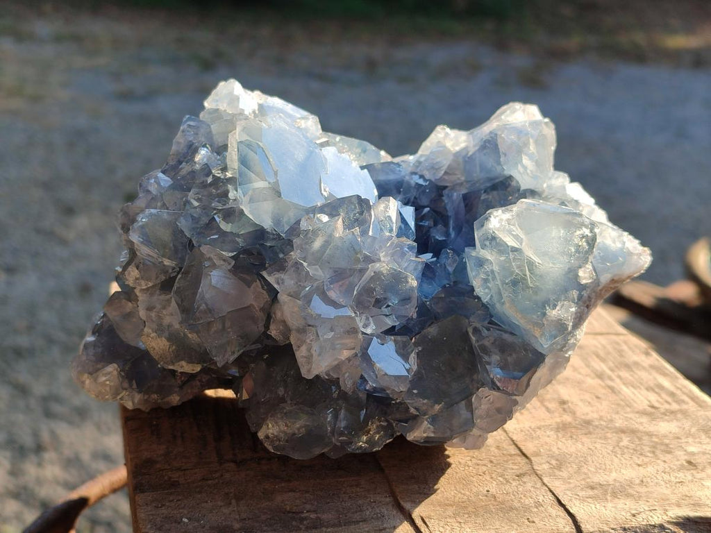 Natural Blue Celestite Specimens x 2 From Sakoany, Madagascar - Toprock Gemstones and Minerals 