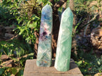 Polished Watermelon Fluorite Display Crystal Towers x 2 From Uis, Namibia - Toprock Gemstones and Minerals 
