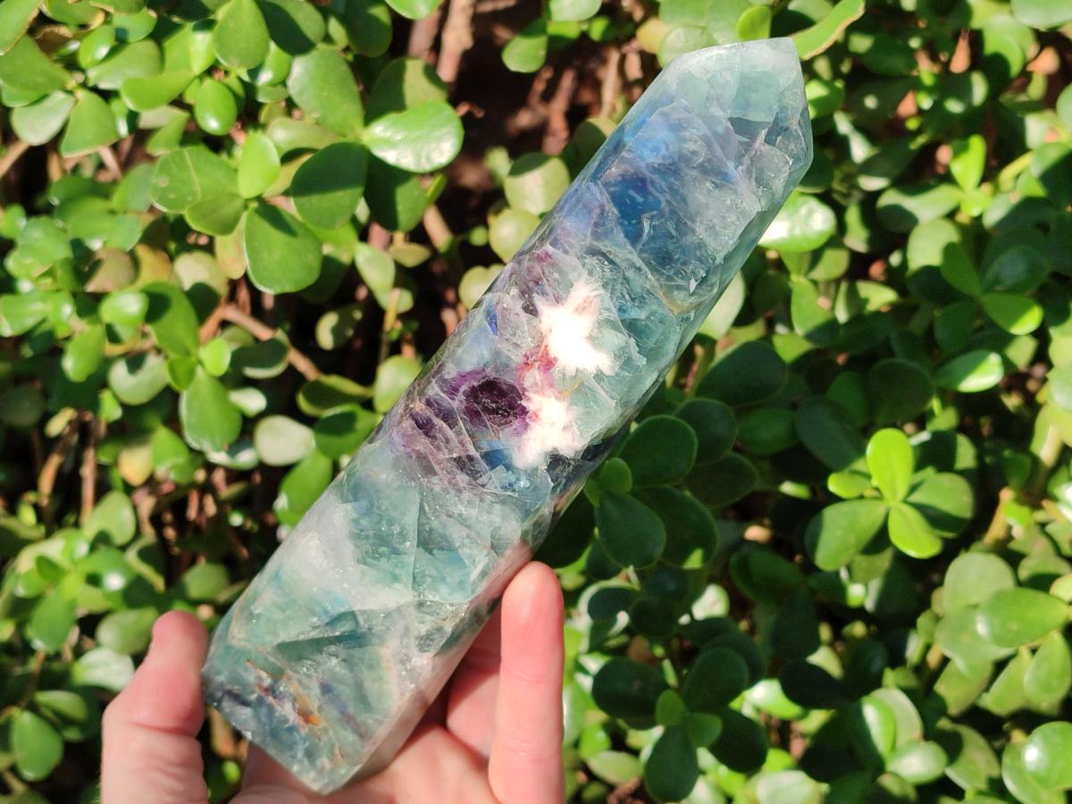 Polished Watermelon Fluorite Display Crystal Towers x 2 From Uis, Namibia - Toprock Gemstones and Minerals 