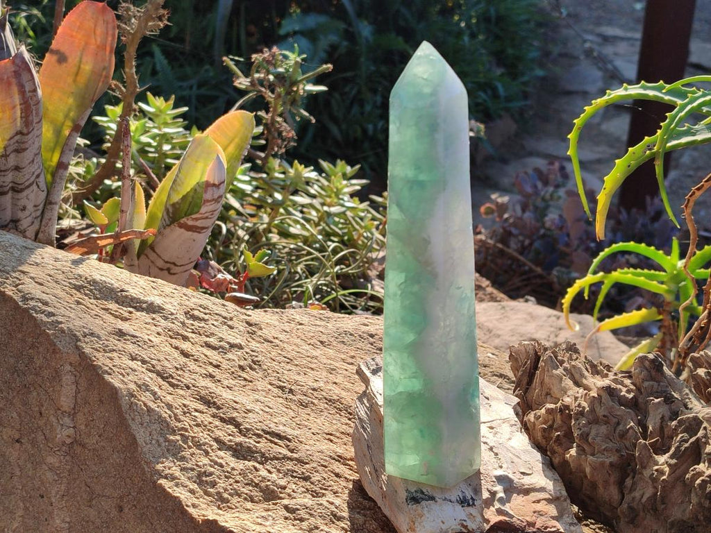 Polished Watermelon Fluorite Display Crystal Towers x 2 From Uis, Namibia - Toprock Gemstones and Minerals 