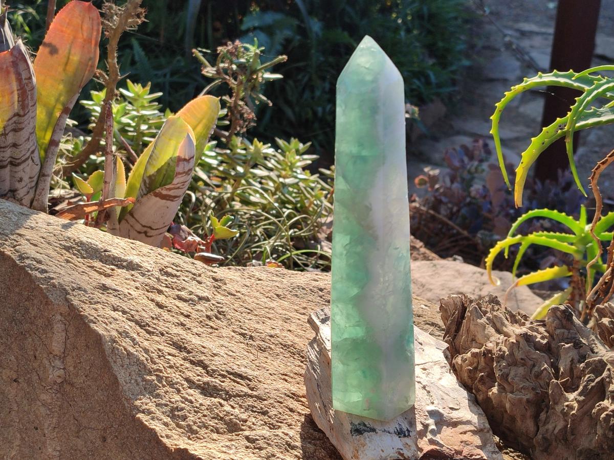 Polished Watermelon Fluorite Display Crystal Towers x 2 From Uis, Namibia - Toprock Gemstones and Minerals 