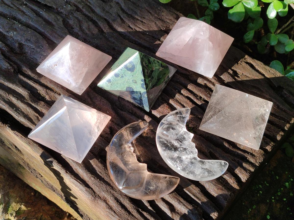 Polished Mixed Selected Multi Mineral Ornaments x 7 From Madagascar - Toprock Gemstones and Minerals 
