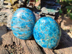 Polished Blue Apatite Standing Display Pieces x 3 From Betroka, Madagascar - Toprock Gemstones and Minerals 