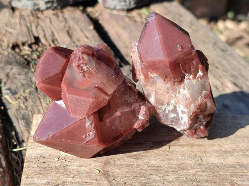Natural Red Hematoid Quartz Crystals and Clusters x 12 From Karoi, Zimbabwe - Toprock Gemstones and Minerals 