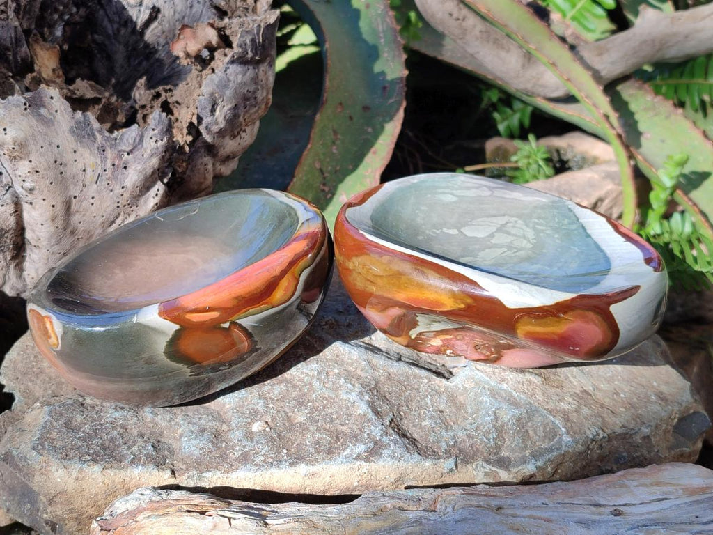 Polished Polychrome Jasper Bowls x 2 From NW Coast, Madagascar - Toprock Gemstones and Minerals 