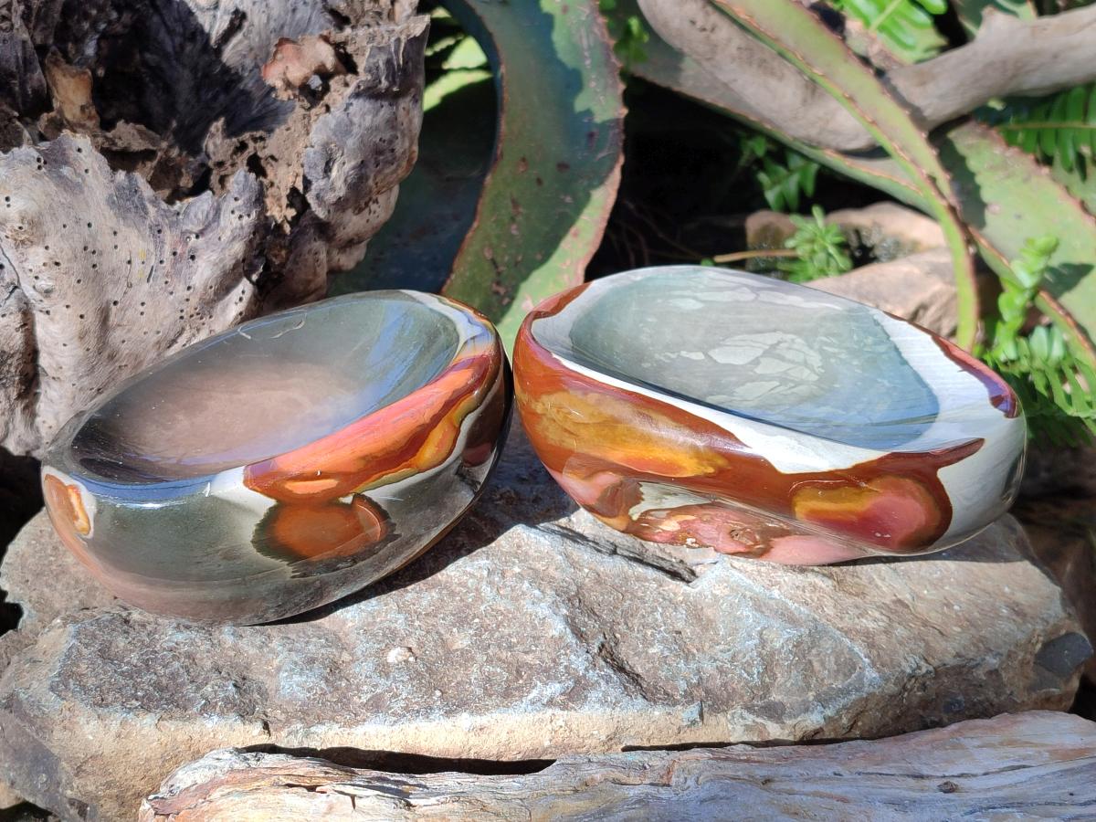 Polished Polychrome Jasper Bowls x 2 From NW Coast, Madagascar - Toprock Gemstones and Minerals 