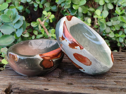 Polished Polychrome Jasper Bowls x 2 From NW Coast, Madagascar - Toprock Gemstones and Minerals 