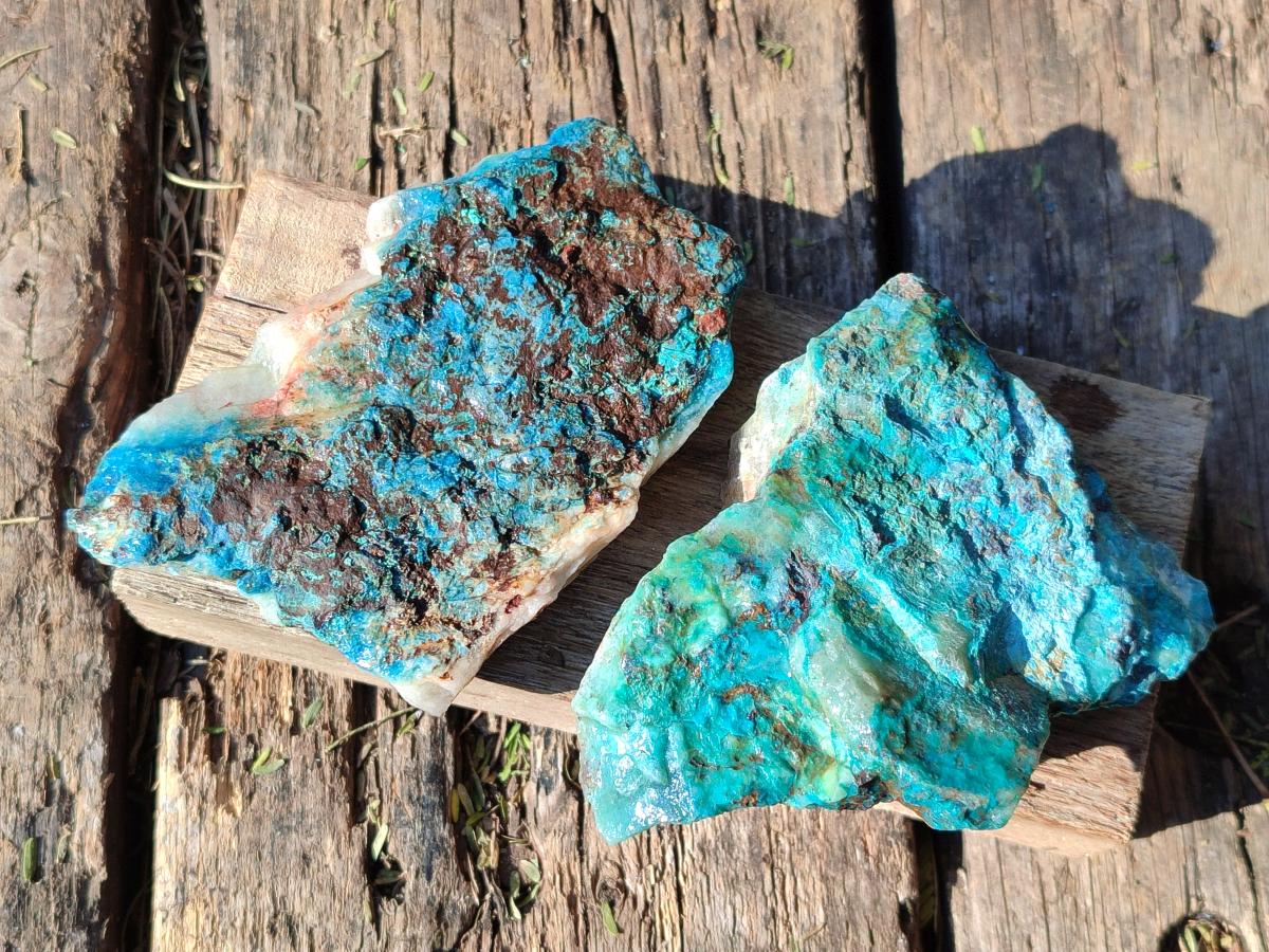 Natural Cobbed Shattuckite Specimens x 24 From Kaokoveld, Namibia - Toprock Gemstones and Minerals 