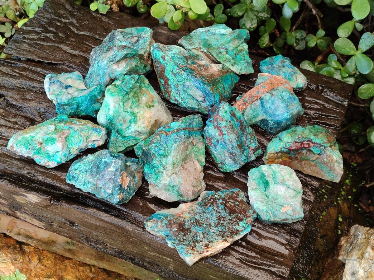 Natural Cobbed Shattuckite Specimens x 24 From Kaokoveld, Namibia - Toprock Gemstones and Minerals 