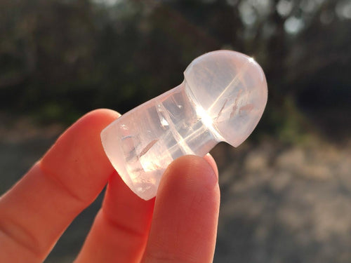 Polished Gemmy Rose Quartz Mushrooms x 35 From Madagascar - Toprock Gemstones and Minerals 