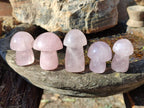 Polished Gemmy Rose Quartz Mushrooms x 35 From Madagascar - Toprock Gemstones and Minerals 