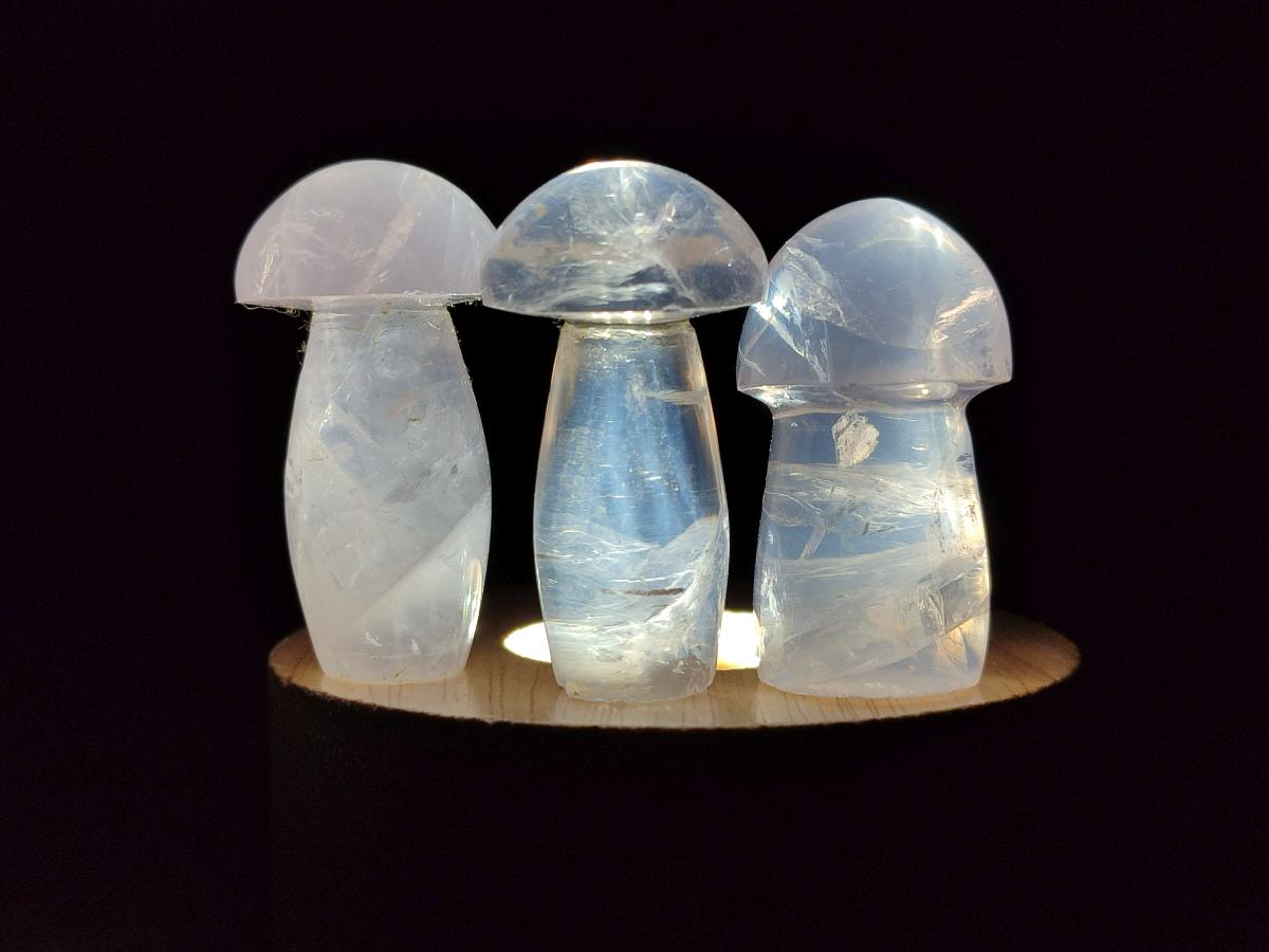 Polished Gemmy Rose Quartz Mushrooms x 35 From Madagascar - Toprock Gemstones and Minerals 
