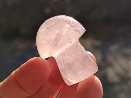 Polished Gemmy Rose Quartz Mushrooms x 35 From Madagascar - Toprock Gemstones and Minerals 