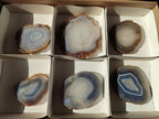 Polished Banded Agate Slices with Natural Edging x 6 From Madagascar - Toprock Gemstones and Minerals 
