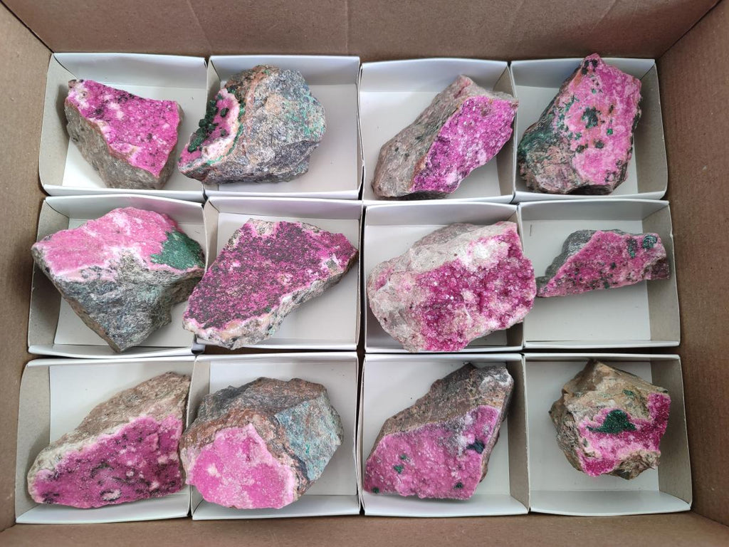 Natural Salrose Cobaltoan Dolomite Specimens x 12 From Kakanda, Congo - Toprock Gemstones and Minerals 