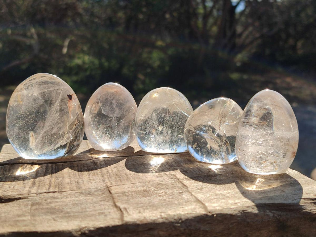 Polished Smokey Quartz and Clear Quartz Standing Display Pieces x 16 From Madagascar - Toprock Gemstones and Minerals 