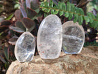 Polished Smokey Quartz and Clear Quartz Standing Display Pieces x 16 From Madagascar - Toprock Gemstones and Minerals 