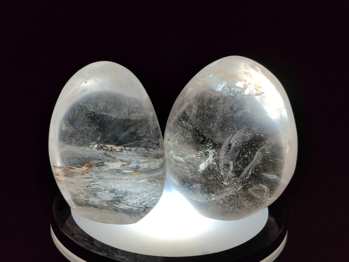 Polished Smokey Quartz and Clear Quartz Standing Display Pieces x 16 From Madagascar - Toprock Gemstones and Minerals 