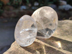 Polished Smokey Quartz and Clear Quartz Standing Display Pieces x 16 From Madagascar - Toprock Gemstones and Minerals 