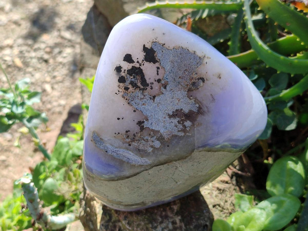 Polished XL Blue Lace Agate Standing Display Piece x 1 From Nsanje, Malawi - Toprock Gemstones and Minerals 