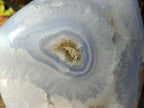 Polished XL Blue Lace Agate Standing Display Piece x 1 From Nsanje, Malawi - Toprock Gemstones and Minerals 