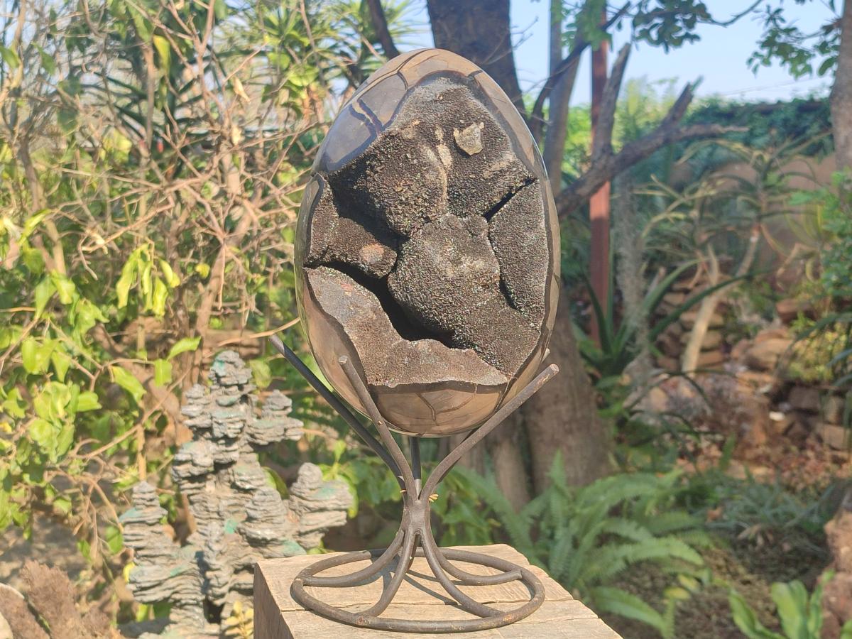 Polished XL Septerye Sauvage "Dragons Egg" Geode x 1 From Mahajanga, Madagascar - Toprock Gemstones and Minerals 