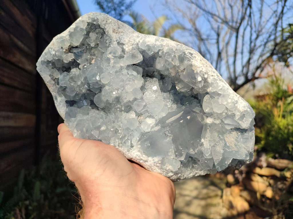 Natural Large Blue Celestite Geode Specimen x 1 From Sakoany, Madagascar - Toprock Gemstones and Minerals 