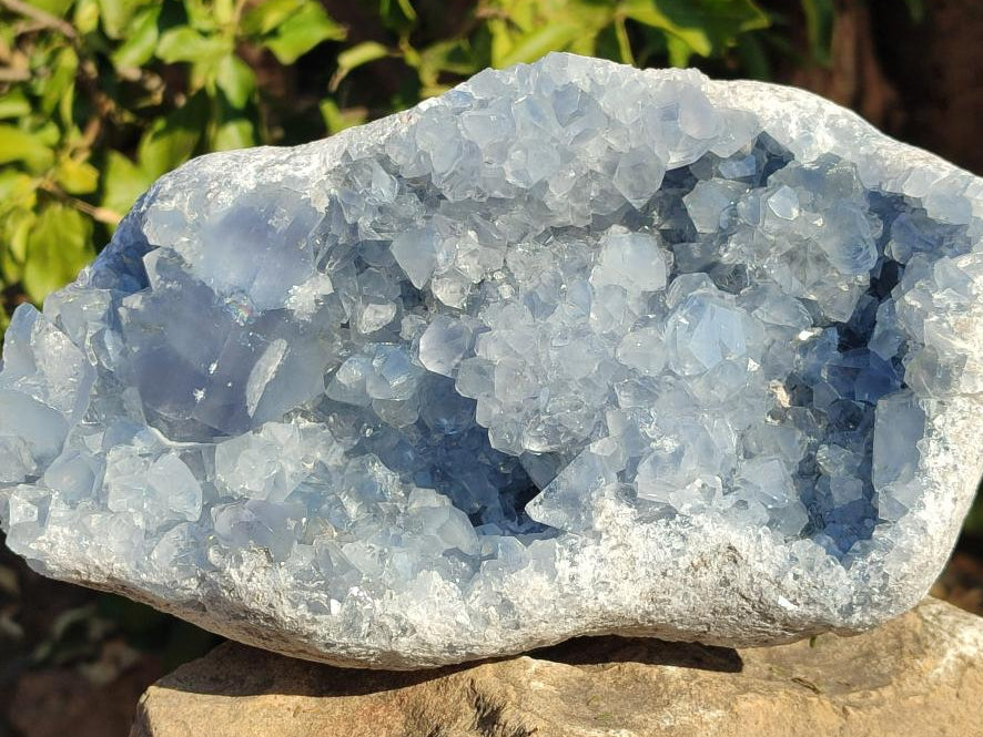 Natural Large Blue Celestite Geode Specimen x 1 From Sakoany, Madagascar - Toprock Gemstones and Minerals 