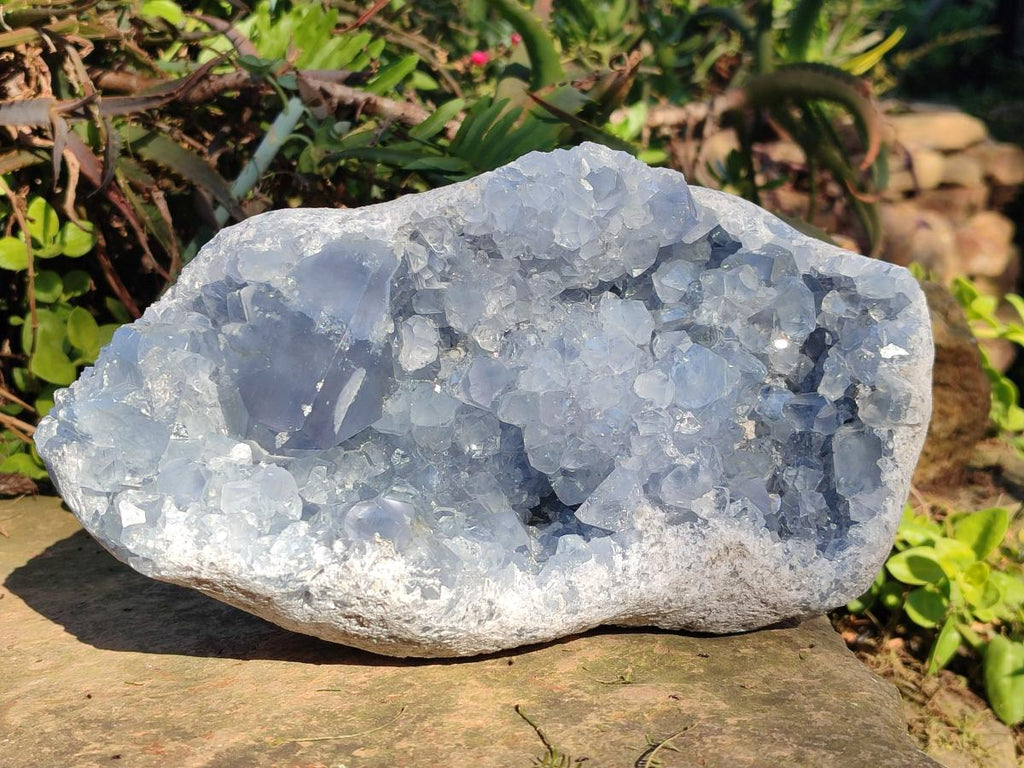Natural Large Blue Celestite Geode Specimen x 1 From Sakoany, Madagascar - Toprock Gemstones and Minerals 