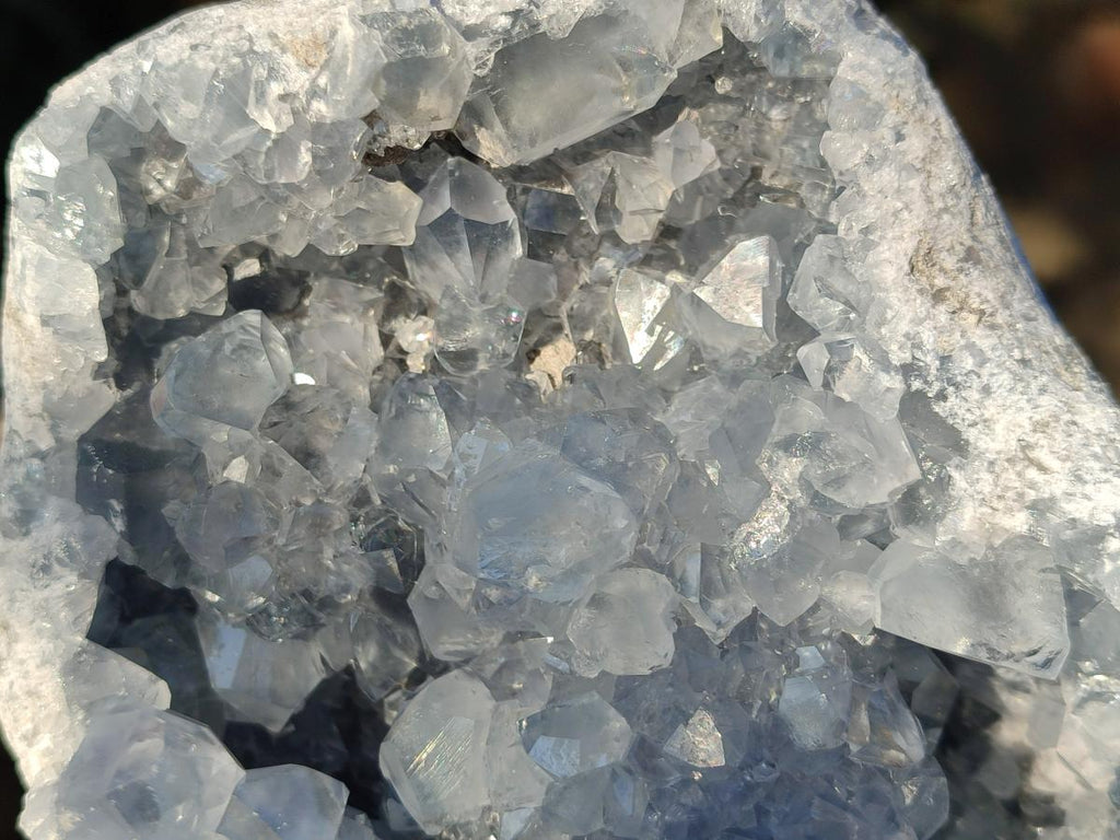 Natural Large Blue Celestite Geode Specimen x 1 From Sakoany, Madagascar - Toprock Gemstones and Minerals 