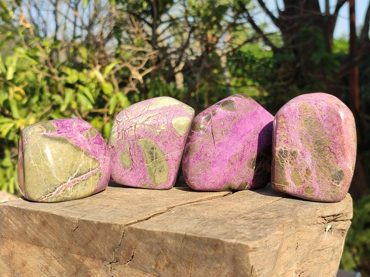 Polished Stichtite Free Forms x 4 From Barberton, South Africa - Toprock Gemstones and Minerals 