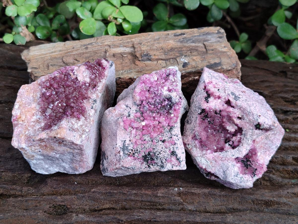 Natural Spherocobaltite Specimens x 3 From Musonoi Mine, Congo - Toprock Gemstones and Minerals 