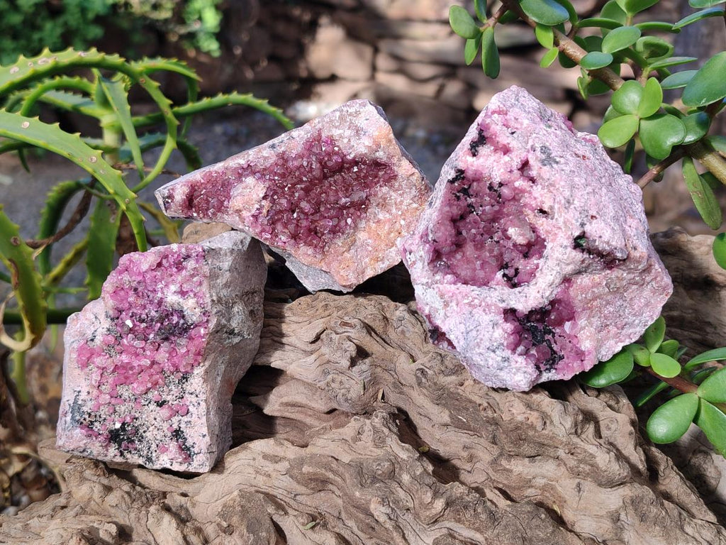 Natural Spherocobaltite Specimens x 3 From Musonoi Mine, Congo - Toprock Gemstones and Minerals 