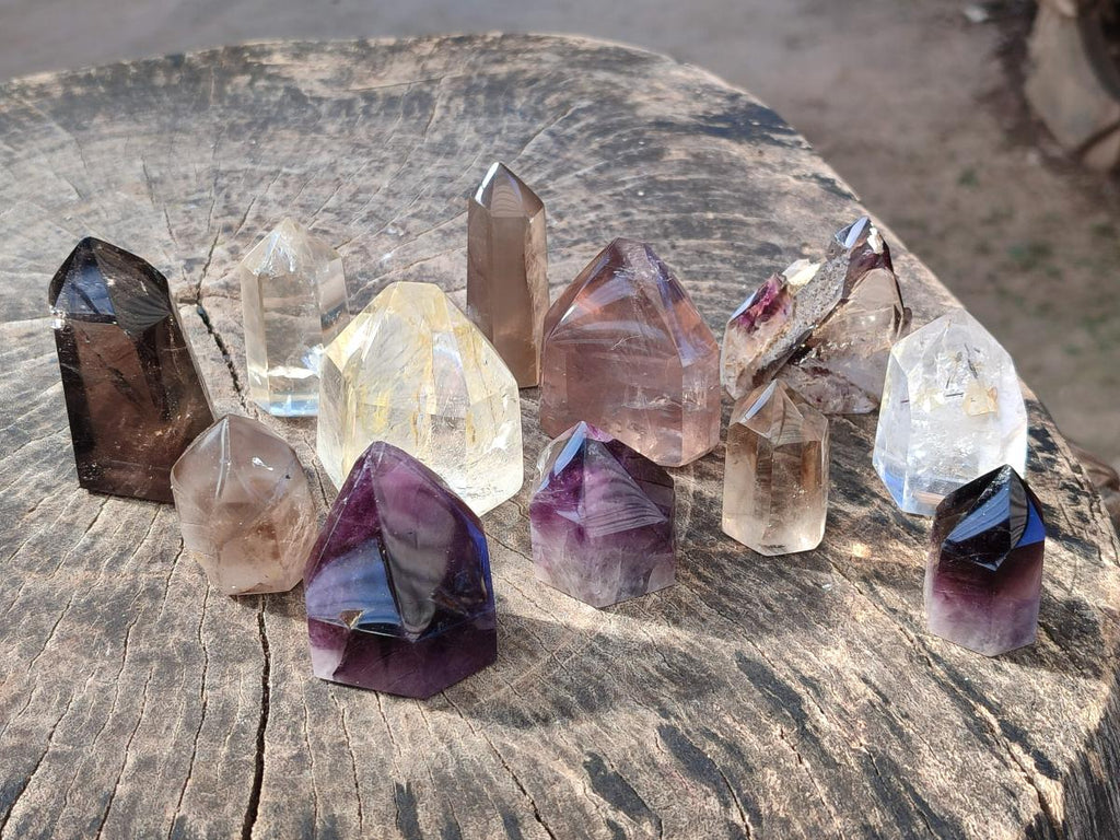 Polished Mixed Multi Mineral Display Crystals x 12 From Madagascar - Toprock Gemstones and Minerals 