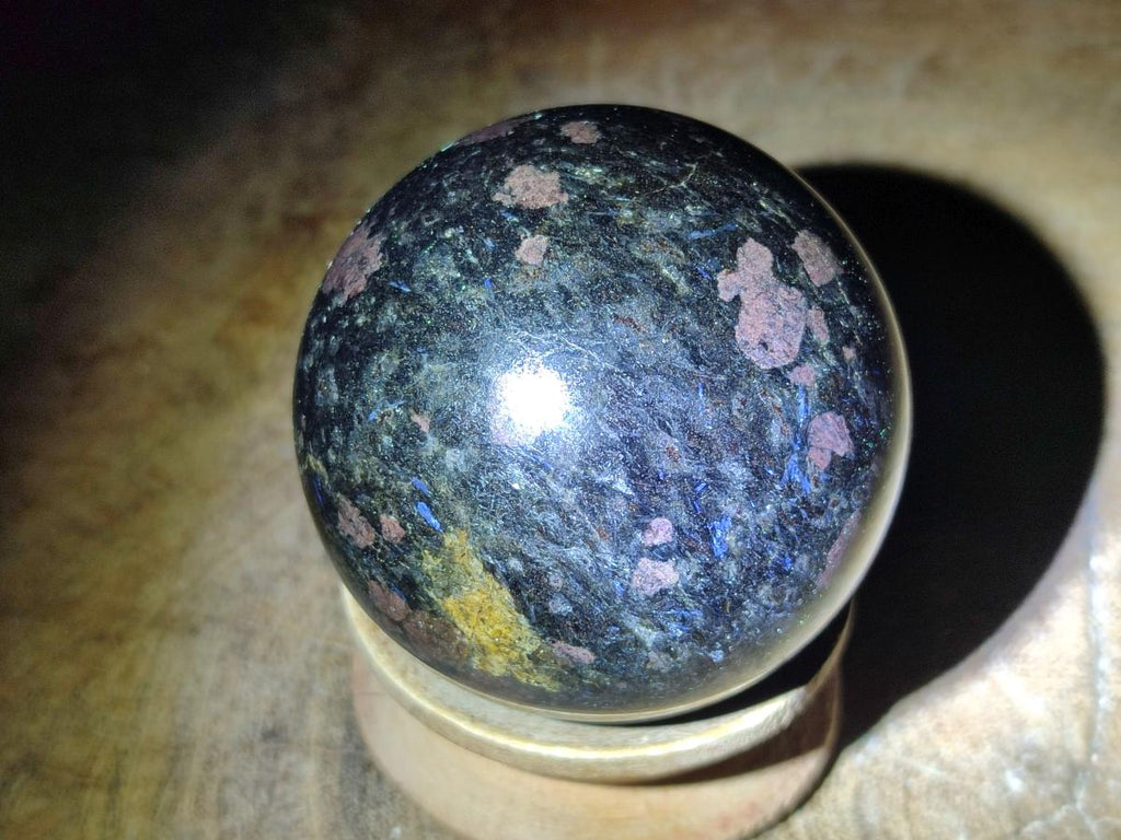 Polished "Water Sapphire" Spheres with Sillimanite x 2 From Ambatofinandrahana, Madagascar - Toprock Gemstones and Minerals 