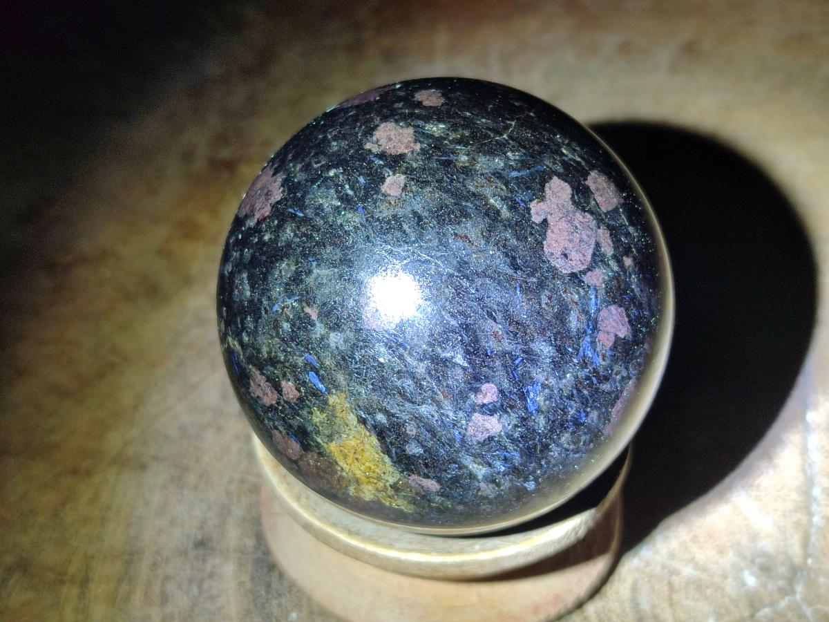Polished "Water Sapphire" Spheres with Sillimanite x 2 From Ambatofinandrahana, Madagascar - Toprock Gemstones and Minerals 