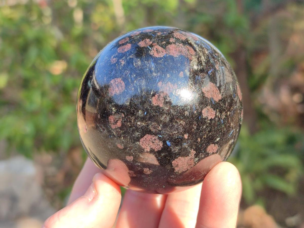 Polished "Water Sapphire" Spheres with Sillimanite x 2 From Ambatofinandrahana, Madagascar - Toprock Gemstones and Minerals 