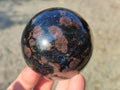 Polished "Water Sapphire" Spheres with Sillimanite x 2 From Ambatofinandrahana, Madagascar - Toprock Gemstones and Minerals 