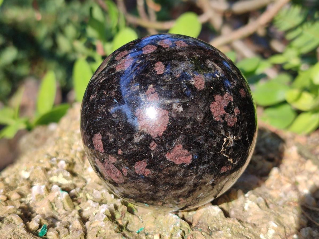 Polished "Water Sapphire" Spheres with Sillimanite x 2 From Ambatofinandrahana, Madagascar - Toprock Gemstones and Minerals 