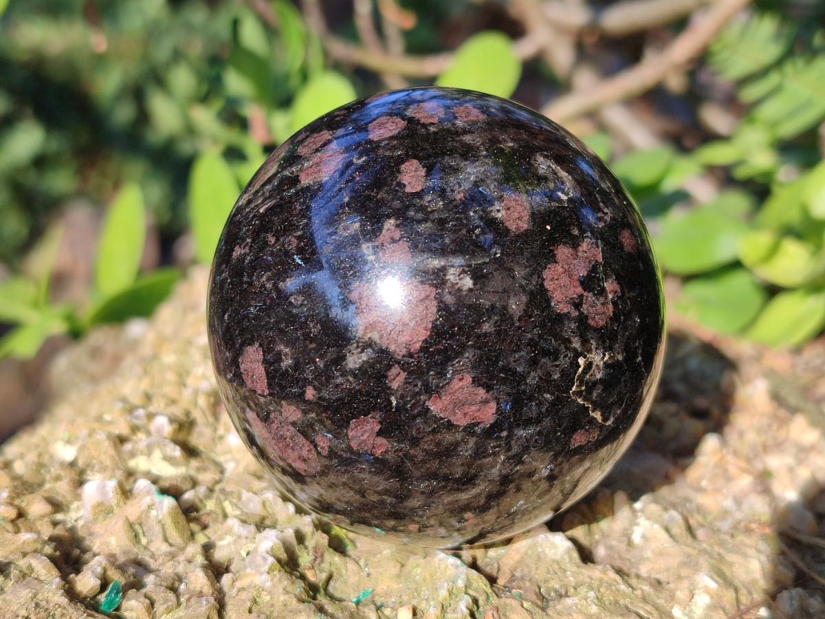 Polished "Water Sapphire" Spheres with Sillimanite x 2 From Ambatofinandrahana, Madagascar - Toprock Gemstones and Minerals 
