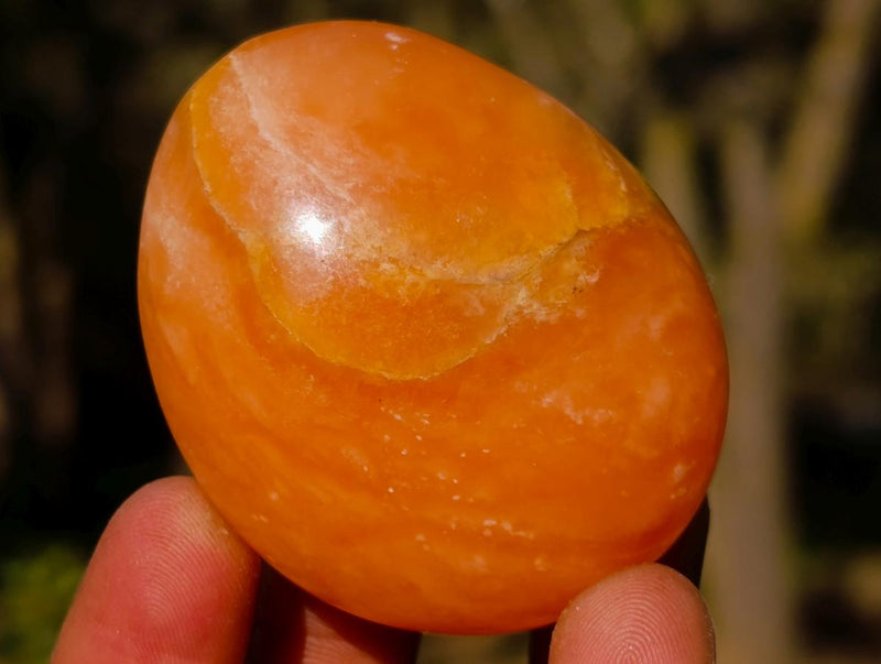 Polished Orange Twist Calcite Galets x 35 From Maevantanana, Madagascar - Toprock Gemstones and Minerals 