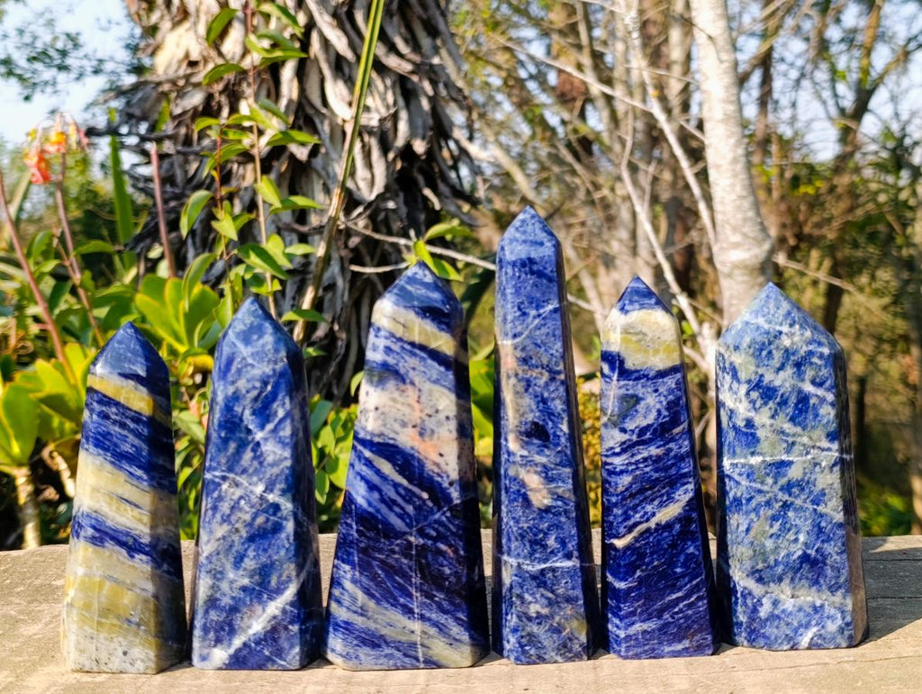 Polished Sodalite Display Crystals x 6 From Kunene River, Namibia - Toprock Gemstones and Minerals 