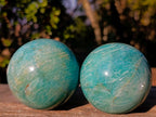 Polished Amazonite Spheres x 3 From Madagascar - Toprock Gemstones and Minerals 
