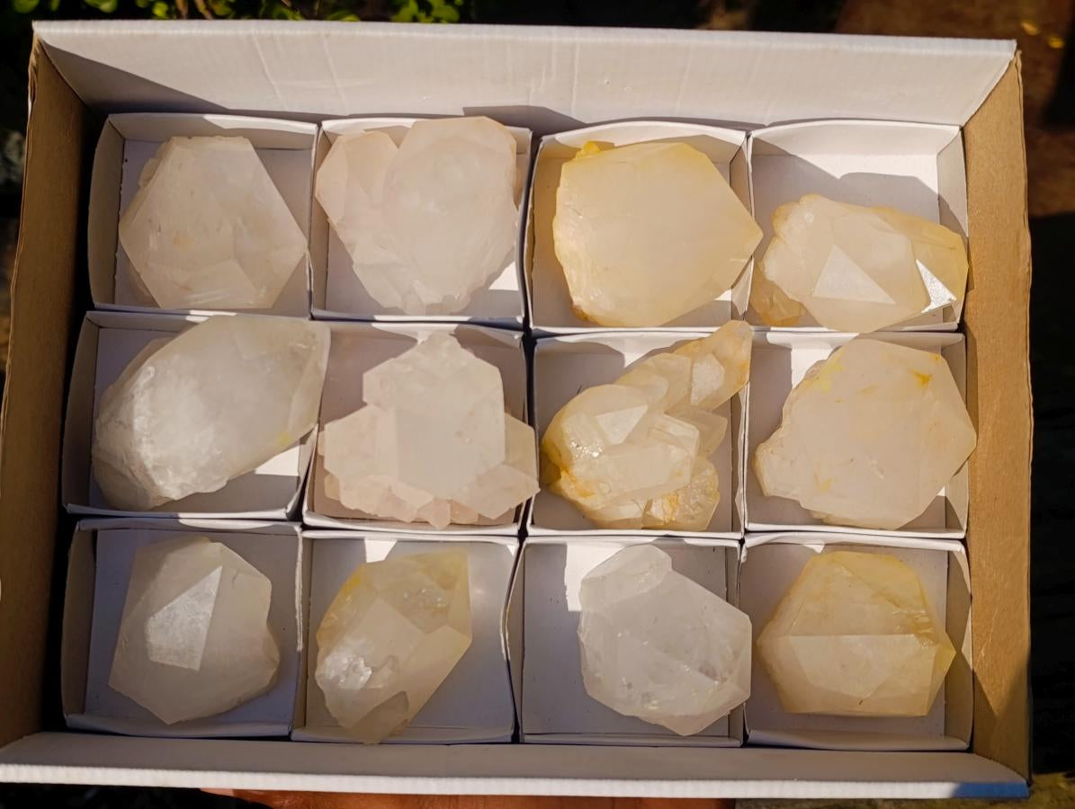 Natural Castle Quartz Crystals x 12 From Madagascar - Toprock Gemstones and Minerals 