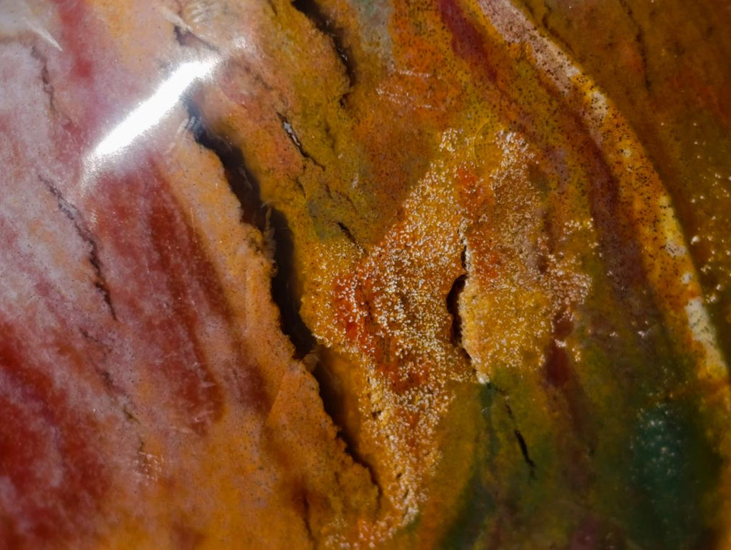 Polished Ocean Jasper Hearts x 6 From Northwest Coast, Madagascar - Toprock Gemstones and Minerals 