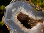 Polished Banded Agate Nodules with Crystalline Geode Centres x 3 From Maintirano, Madagascar - Toprock Gemstones and Minerals 