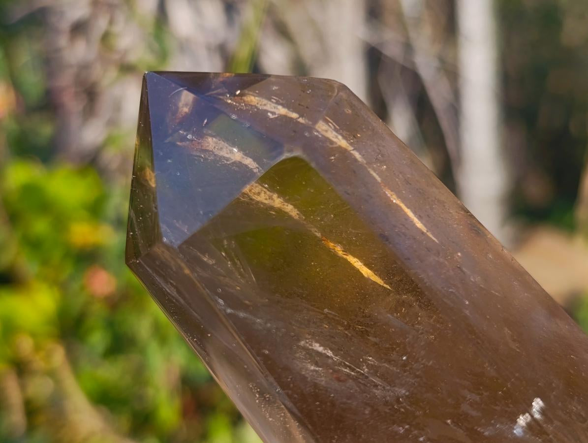 Polished Smokey Quartz Display Crystals with Rainbow Veils x 3 From Madagascar - Toprock Gemstones and Minerals 