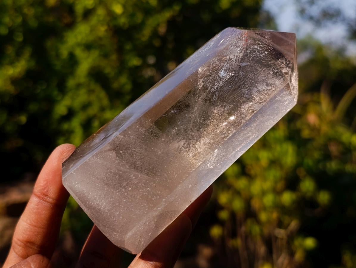 Polished Smokey Quartz Display Crystals with Rainbow Veils x 3 From Madagascar - Toprock Gemstones and Minerals 